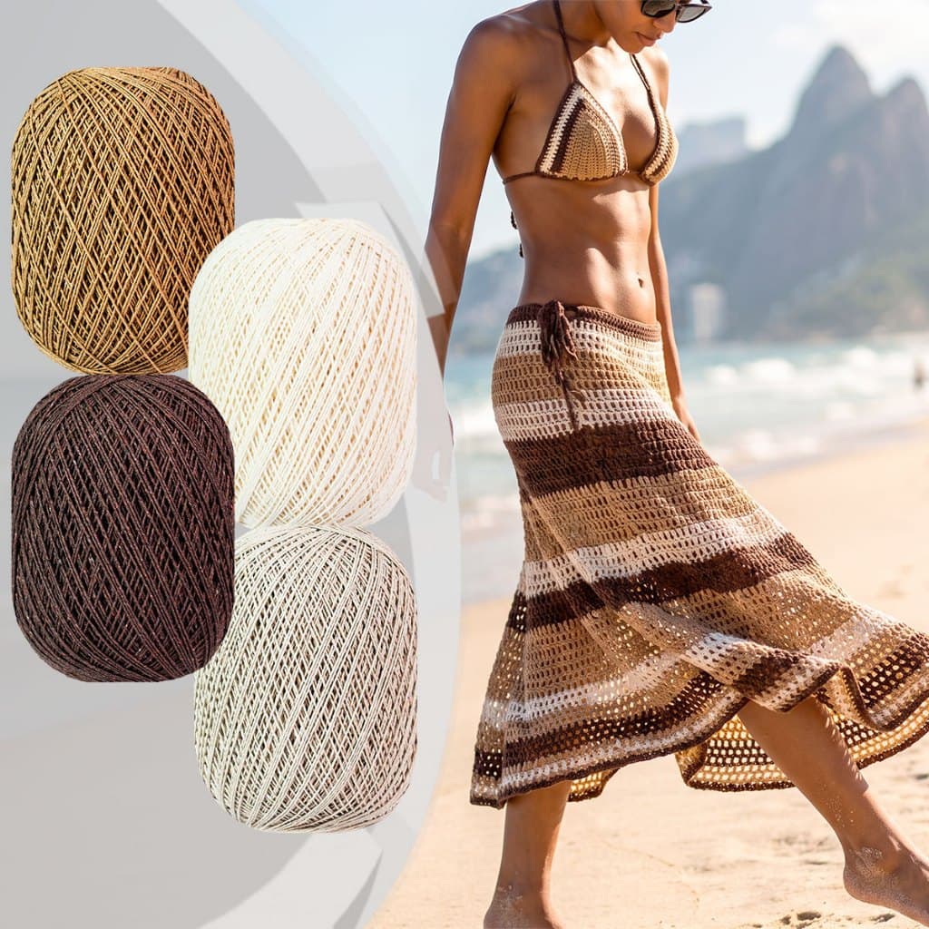 Kit 4 Barbantes Malu Fio 8/4 Paleta Marrom Tex 295 500m Tons Terrosos Para Artesanato Crochê Tricô