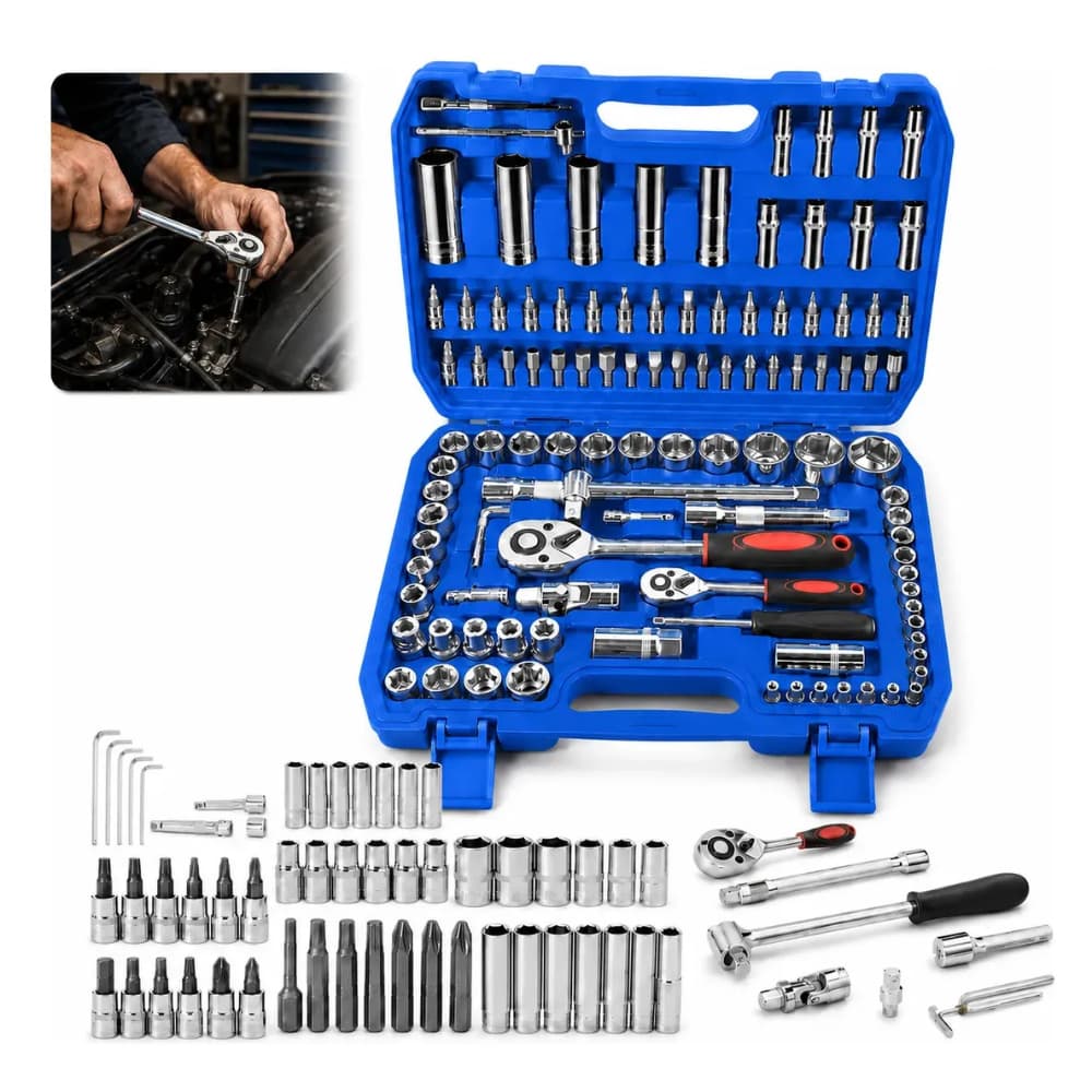 Jogo Soquete Allen Torx Chave Catraca 108 Pç Aço CRV 1/2 1/4