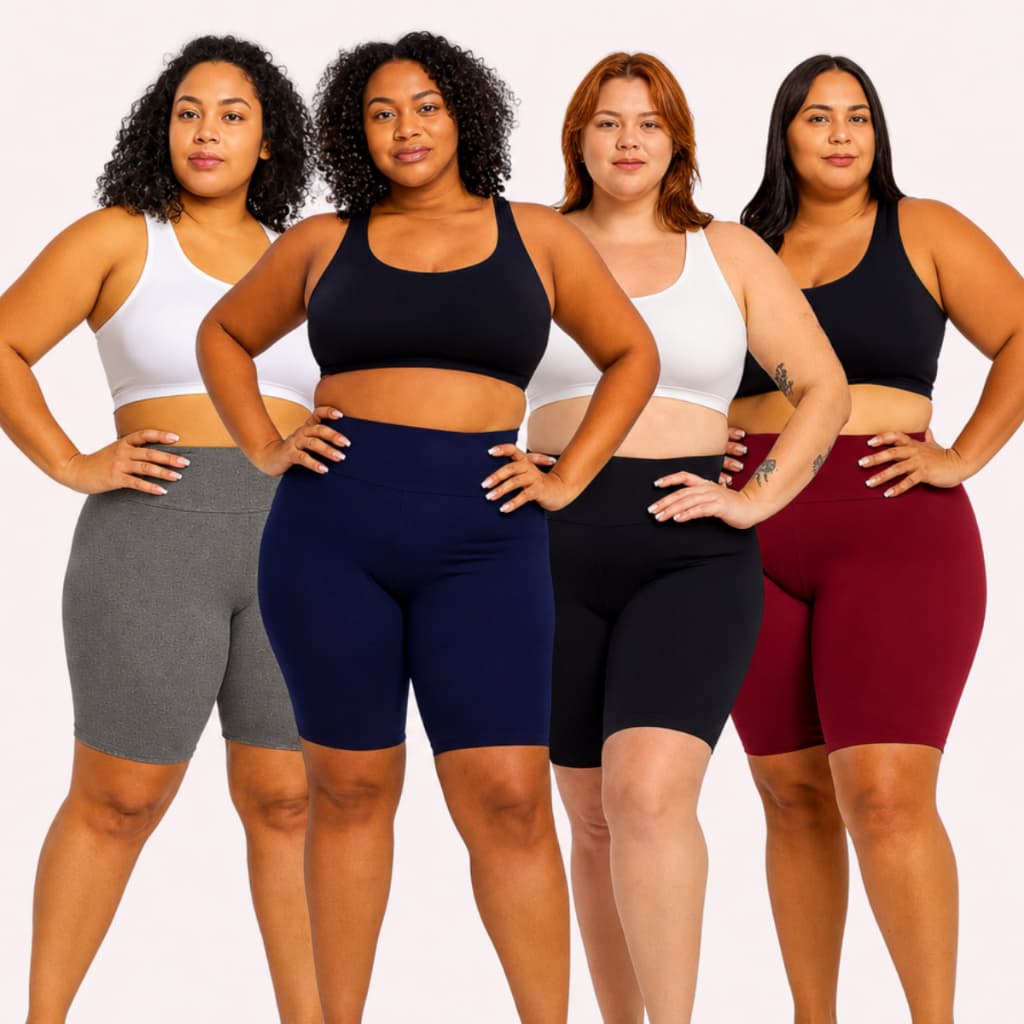 Kit 3 shorts Bermuda Meia Coxa Feminina Suplex Academia Cós Alto Fitness confortáveis e estilosas