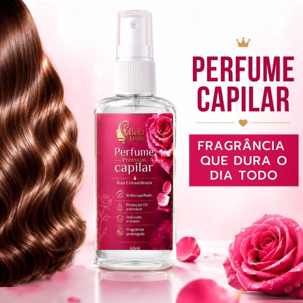 Perfume Capilar Feminino Proteção UV Brilho Anti Frizz 60ml Importado