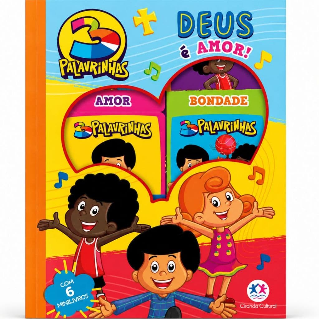 Livro Box com 6 Minilivros 3 Palavrinhas - Deus é amor!
