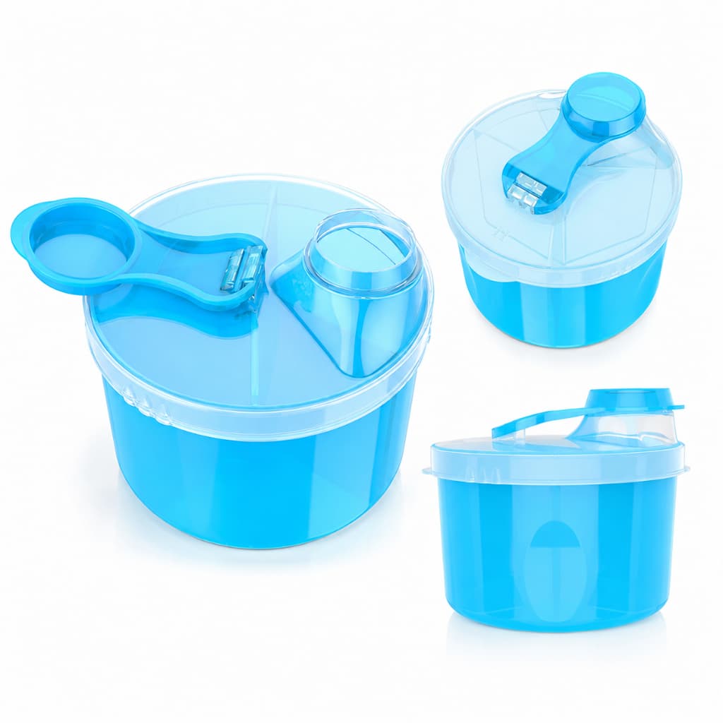 Porta Leite em Pó Infantil com Dosador Azul