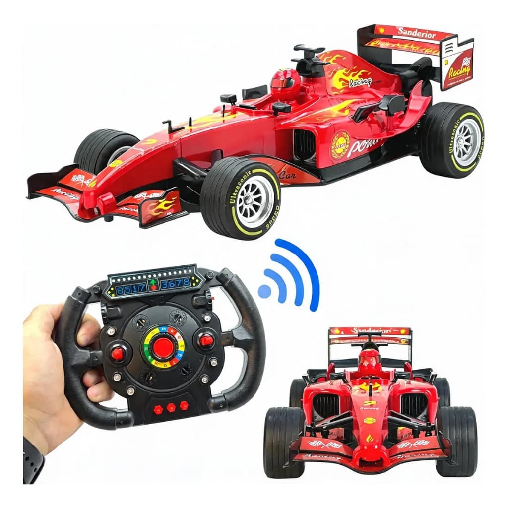 Carrinho De Controle Remoto Formula 01 Carrinho Recarregável 50cm Grande Diversão Garantida Infantil Menino