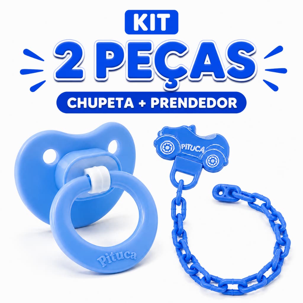 Kit Chupeta + Prendedor de Chupeta para Bebê