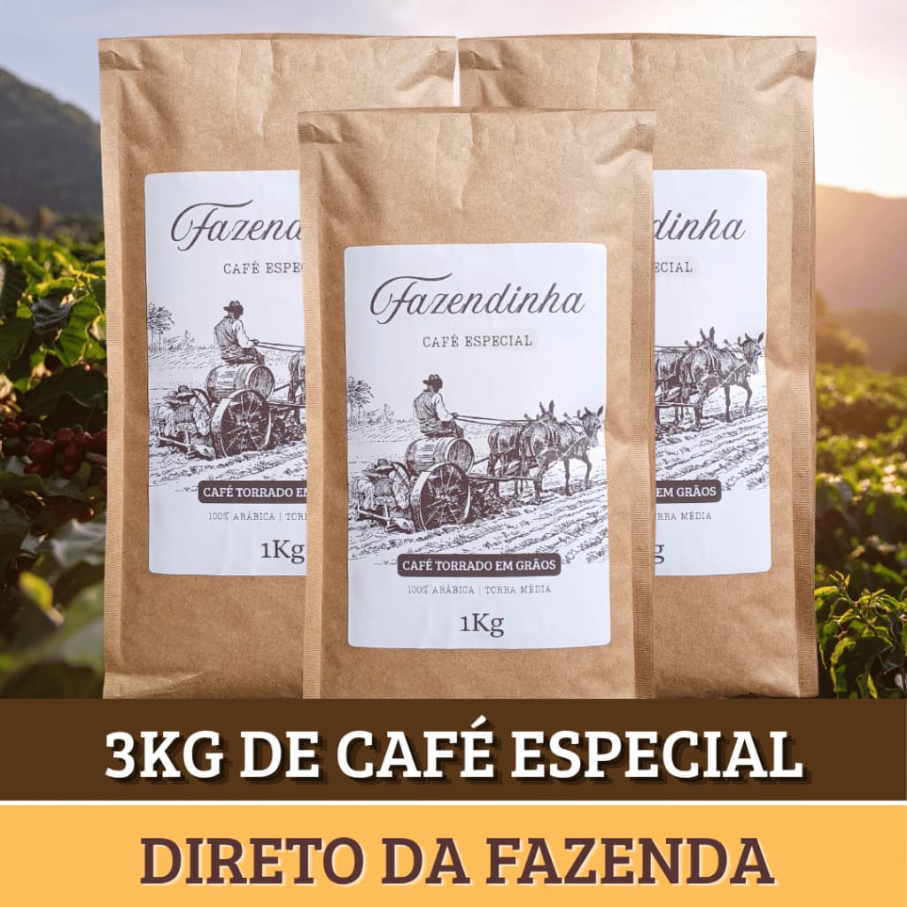 3Kg Café Especial em Grãos | 100% Arábica | 85 Pontos | Torra Fresca | Peneira 17+ | Notas de Morango e Chocolate