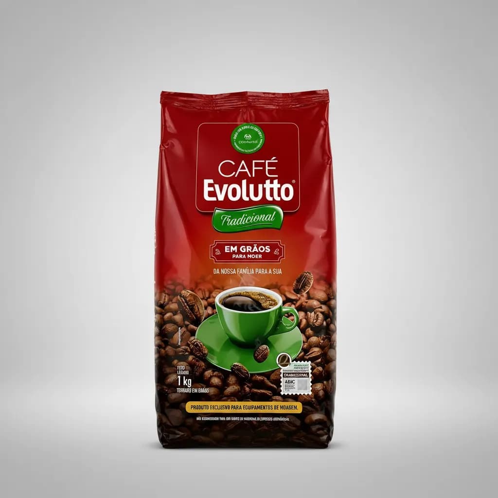 Café Em Grãos Evolutto Tradicional 1kg  Ideal Para Moagem