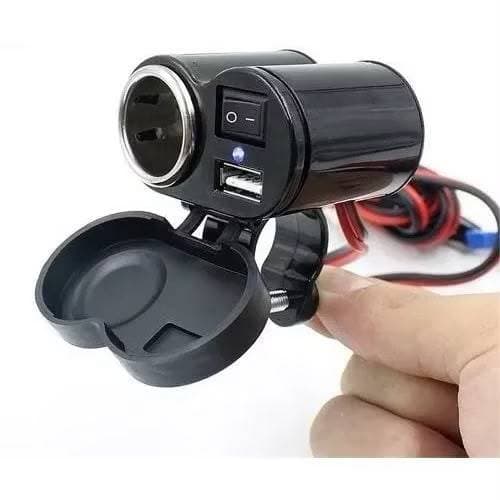 Carregador Veicular Adaptador USB Turbo Tomada Veicular  12V Acendedor Motocicleta