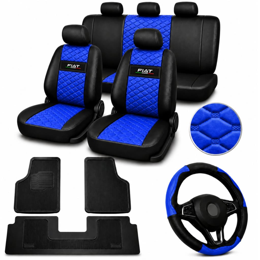 kit Capa Para Banco Automotivo Carro Modelo Fiat Universal Couro Impermeável + tapete de carro