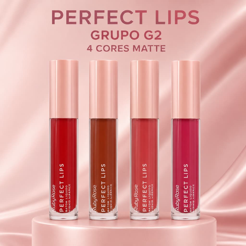 Batom Líquido Matte Perfect Lips Ruby Rose (Cores Sortidas )  HB-L6200 Grupo G2 Original