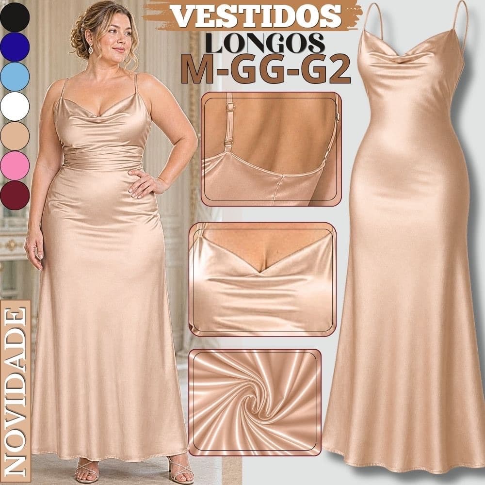 VESTIDO FEMININO LONGO PARA FESTA MODA VERÃO FEMININA VESTIDOS PLUS SIZE FEMININOS CASUAL REGATA ELEGANTE REGULAVEL LUXO