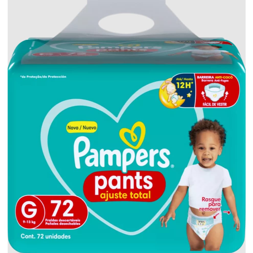 FRALDA PAMPERS PANTS TOP G 72UN