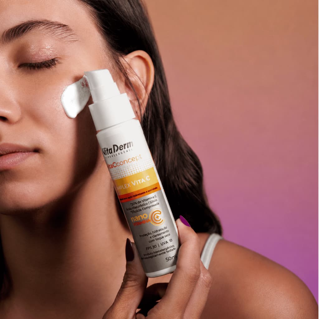 Sérum Facial VitaDerm Complex Vitamina C 20% FPS 30 50ml Antioxidante Anti-Idade