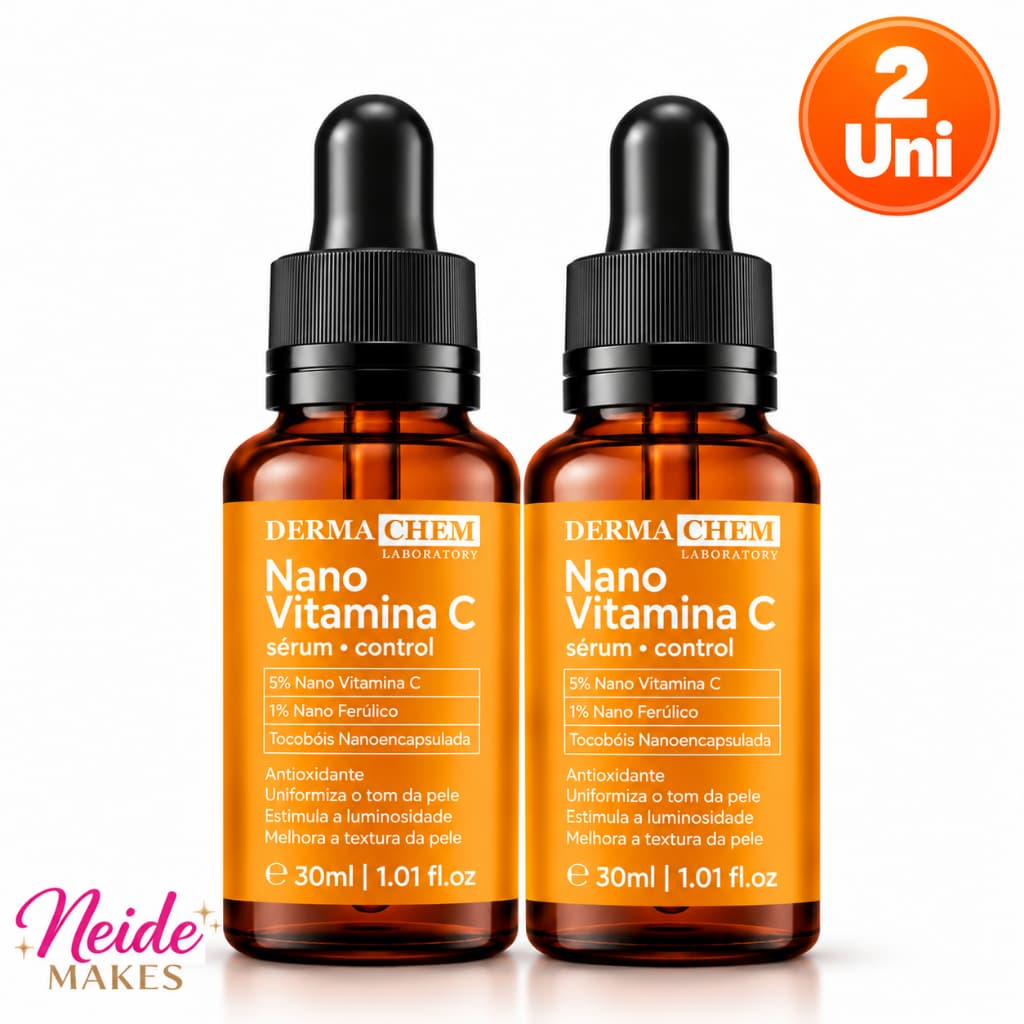 Kit 2 Sérum Vitamina C Nano Control Ilumina e Revitaliza 30ml Dermachem