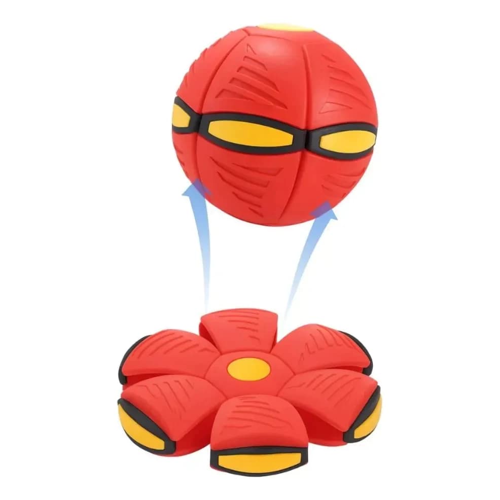Bola Mágica Disco Voador Com Luz LED Retrátil Brinquedo Infantil E Pet Cachorro Gato Interativo Chutei Virou Bola