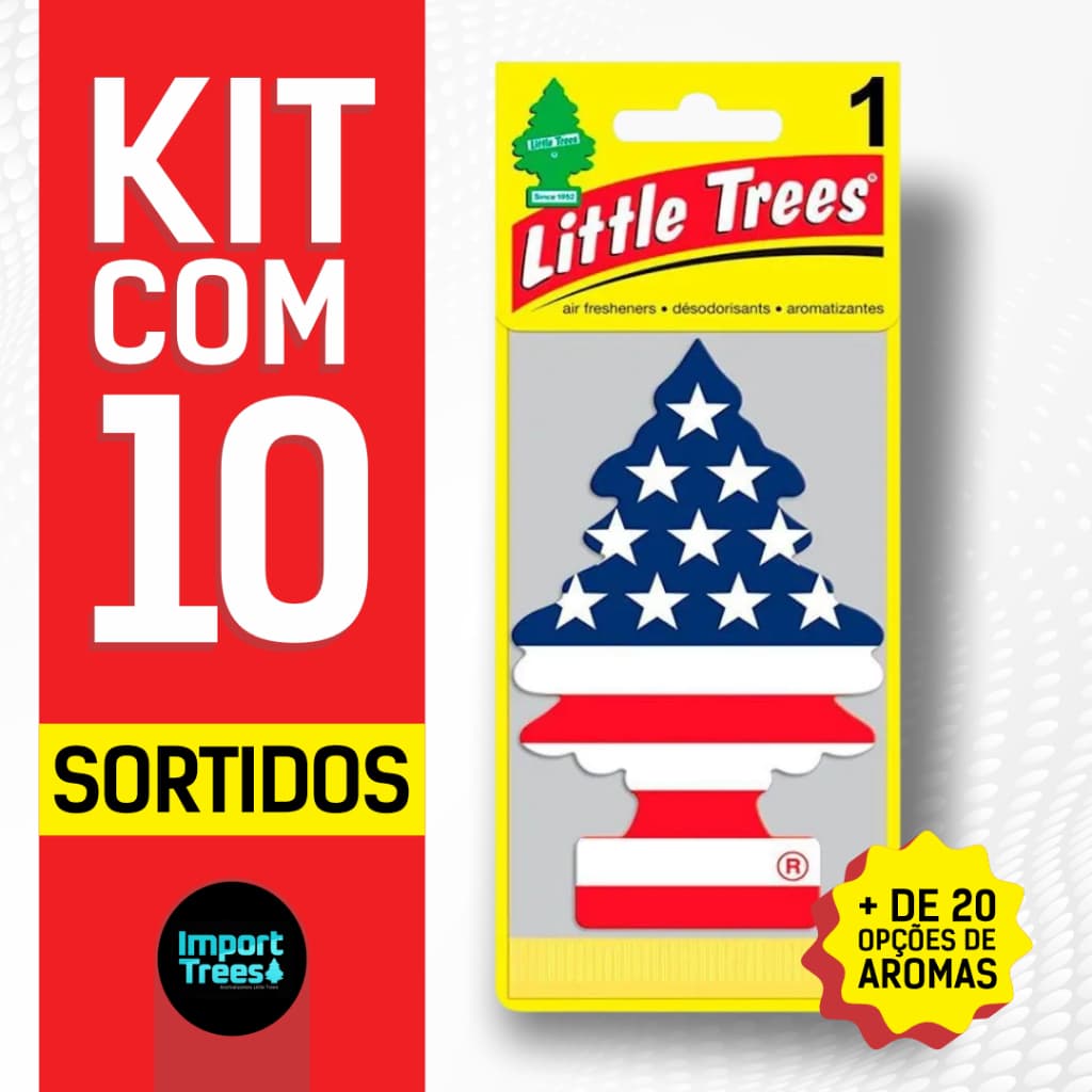 KIT COM 10 SORTIDOS - AROMATIZANTE LITTLE TREES / CHEIRINHO PARA CARRO E AMBIENTE