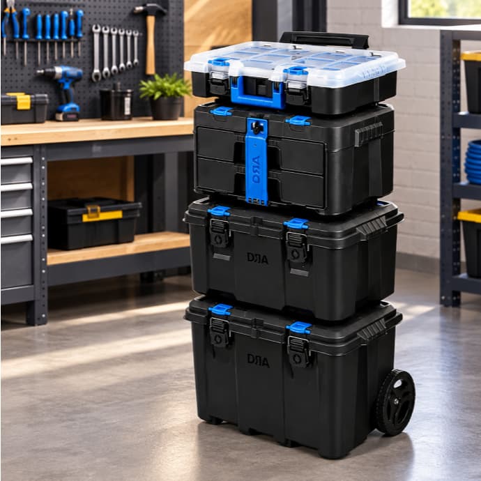 KIT CAIXA DE FERRAMENTAS MODULAR ULTRA BOX C RODAS 4 EM 1 COM RODAS