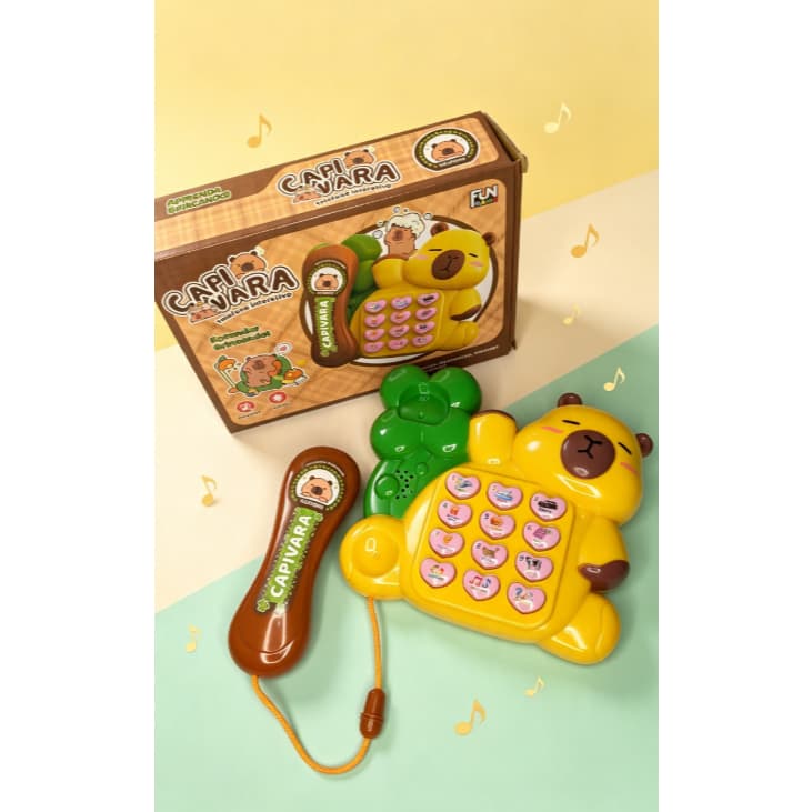 Brinquedo Musical Capivara Telefone Interativo Aprendizado Brinquedo Educativo