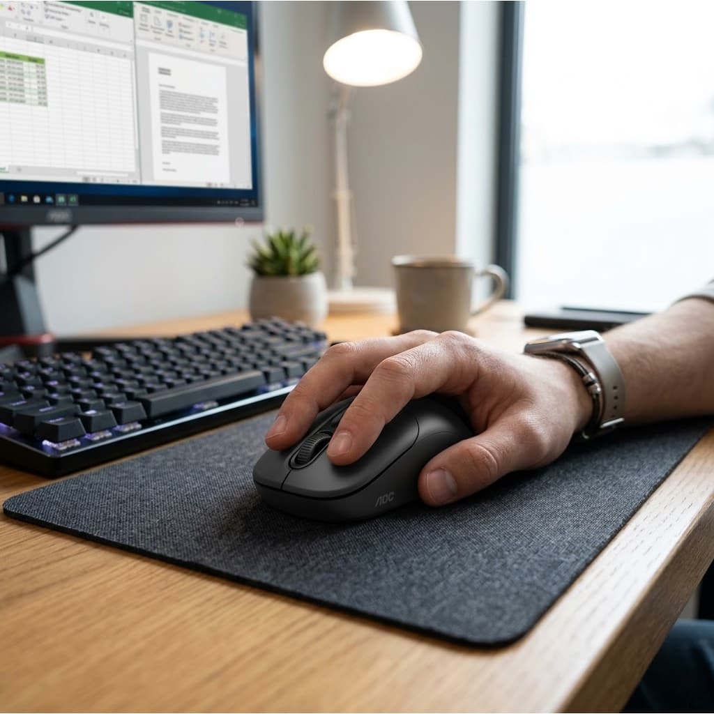 Mouse USB para Notebook e PC Preto com Fio ou Sem Fio para Trabalho Estudo e Escritório