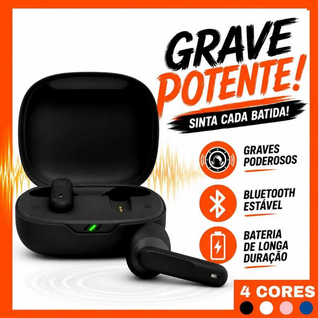 Fone Bluetooth  Sem Fio Wireless fones de ouvido sem fio, controle com microfone WA