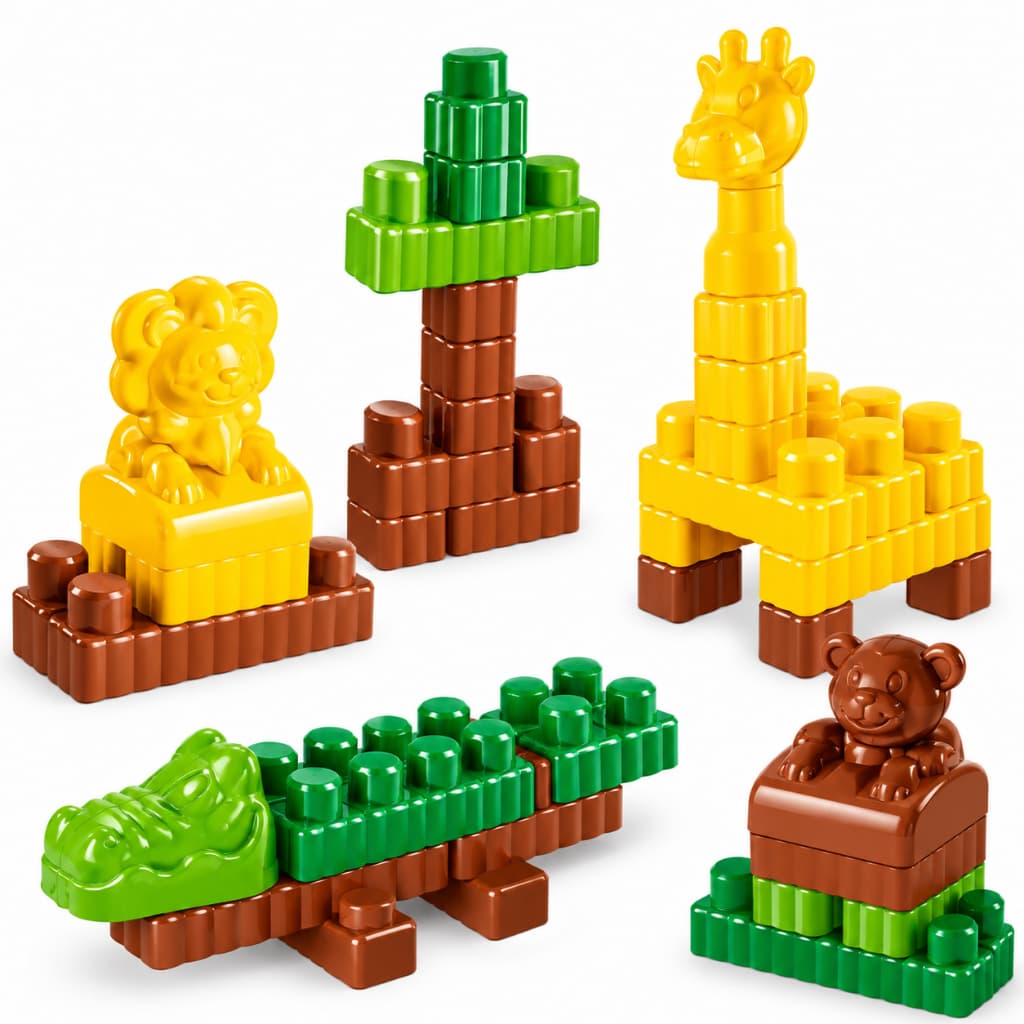 Bloco de montar infantil 50 peças, cores vibrantes, criatividade-  Bloco infantil, lego.