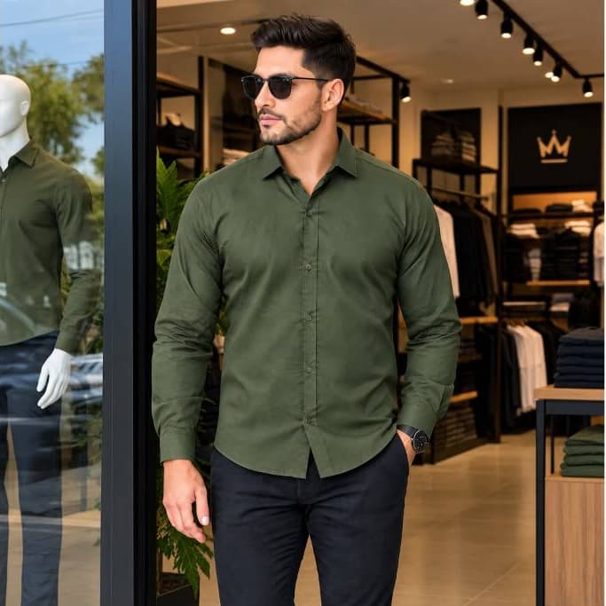 Camisa Masculina Social  Manga Longa Slim Fit Promoção