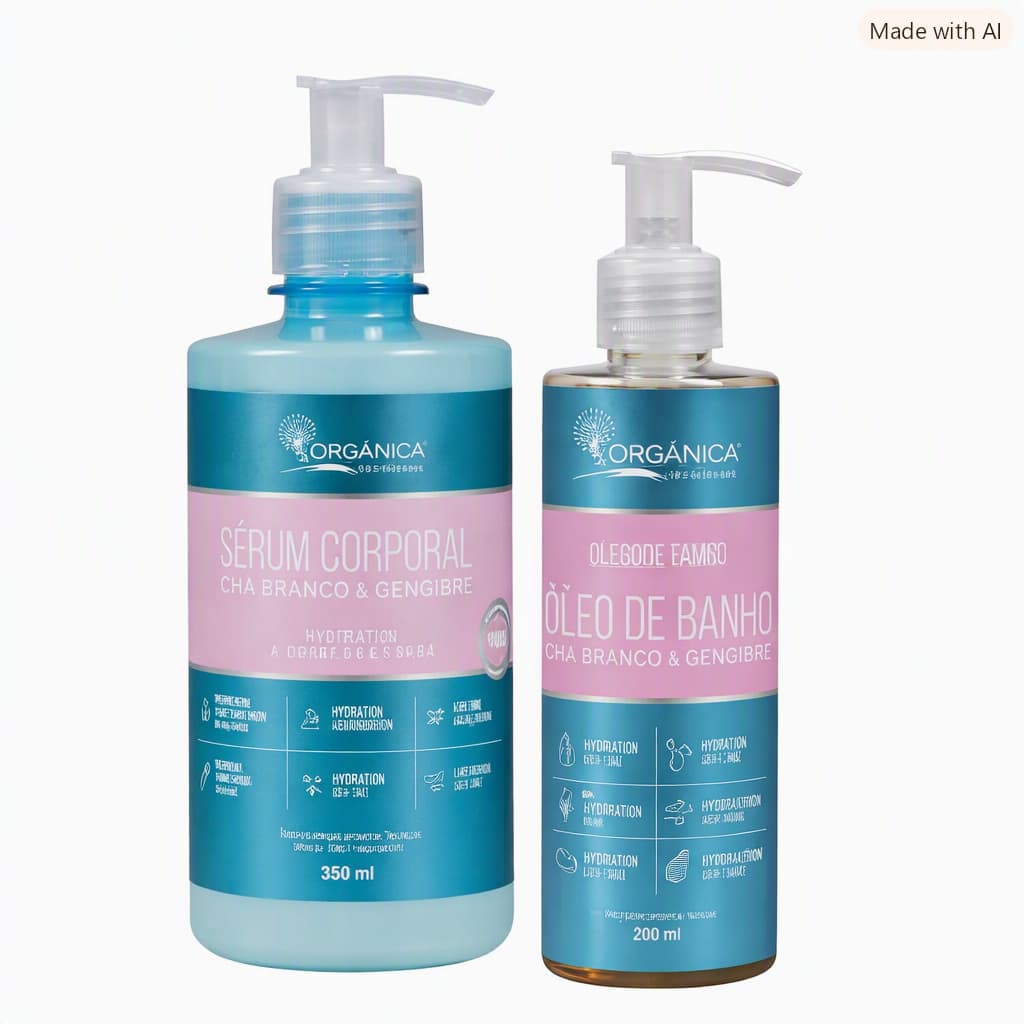 Kit Orgânica Vegano Chá Branco & Gengibre Corpo e Banho