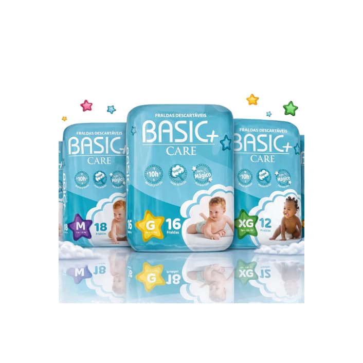 Fralda descartável Basic Care +