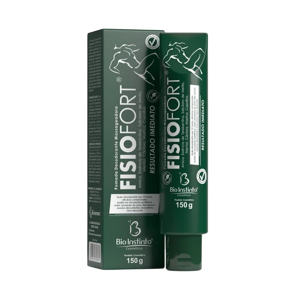 Pomada Fisiofort Verde Desodorante Massageador Fisiofort Verde Bio Instinto 150g