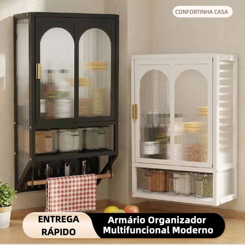Organizador de Parede Transparente Porta Temperos para Cozinha