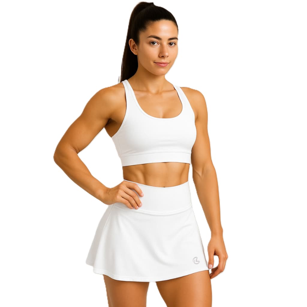 Conjunto Saia Short e Top Sem Bojo Fitness Feminino Academia Beach Tênis Lazer Confortável