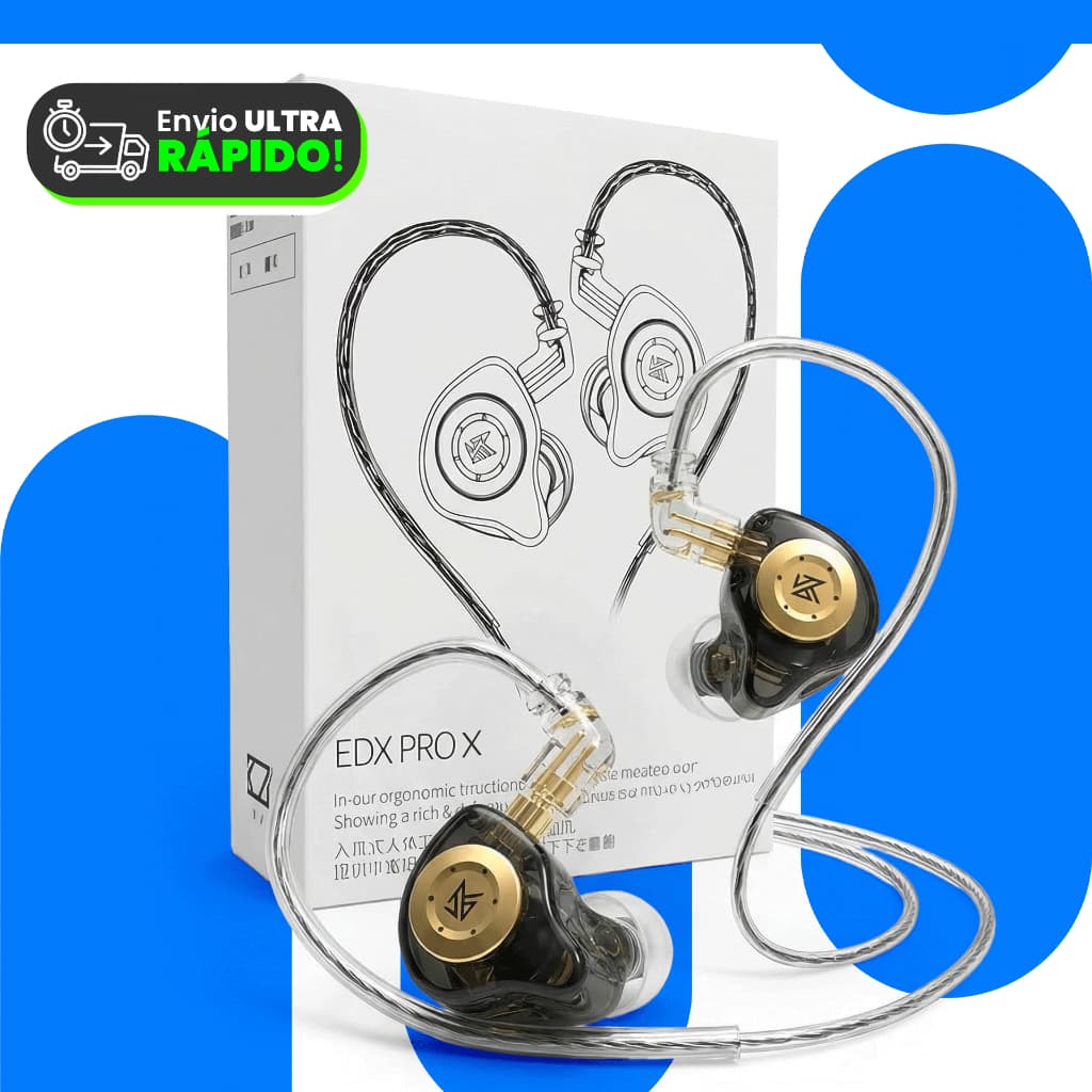 Fone KZ EDX PRO X Original Intra Auricular HiFi Com Fio Bass Stereo Monitor Gamer