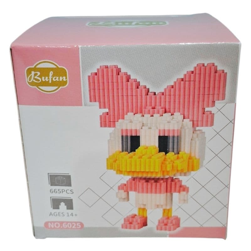 Mini Blocos de Montar Margarida 665 Peças Tipo Lego Boneca Pato Disney Colecionável Brinquedo