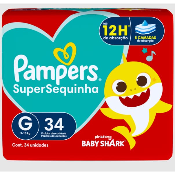 Fralda Infantil Pampers Supersec G 34 Unidades