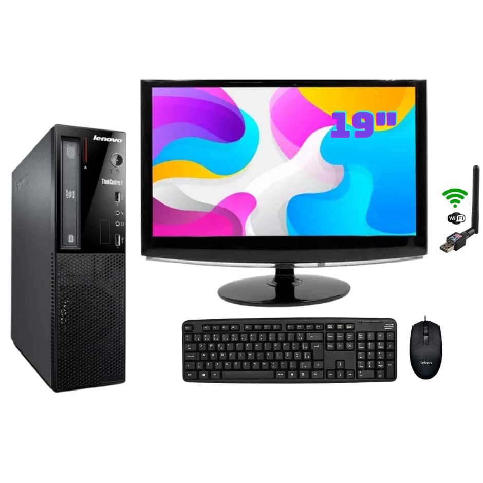 Computador Completo Lenovo Core i3 2ª Geração 8gb ram 500gb Sata Wifi Trabalho Estudo Tela 19"