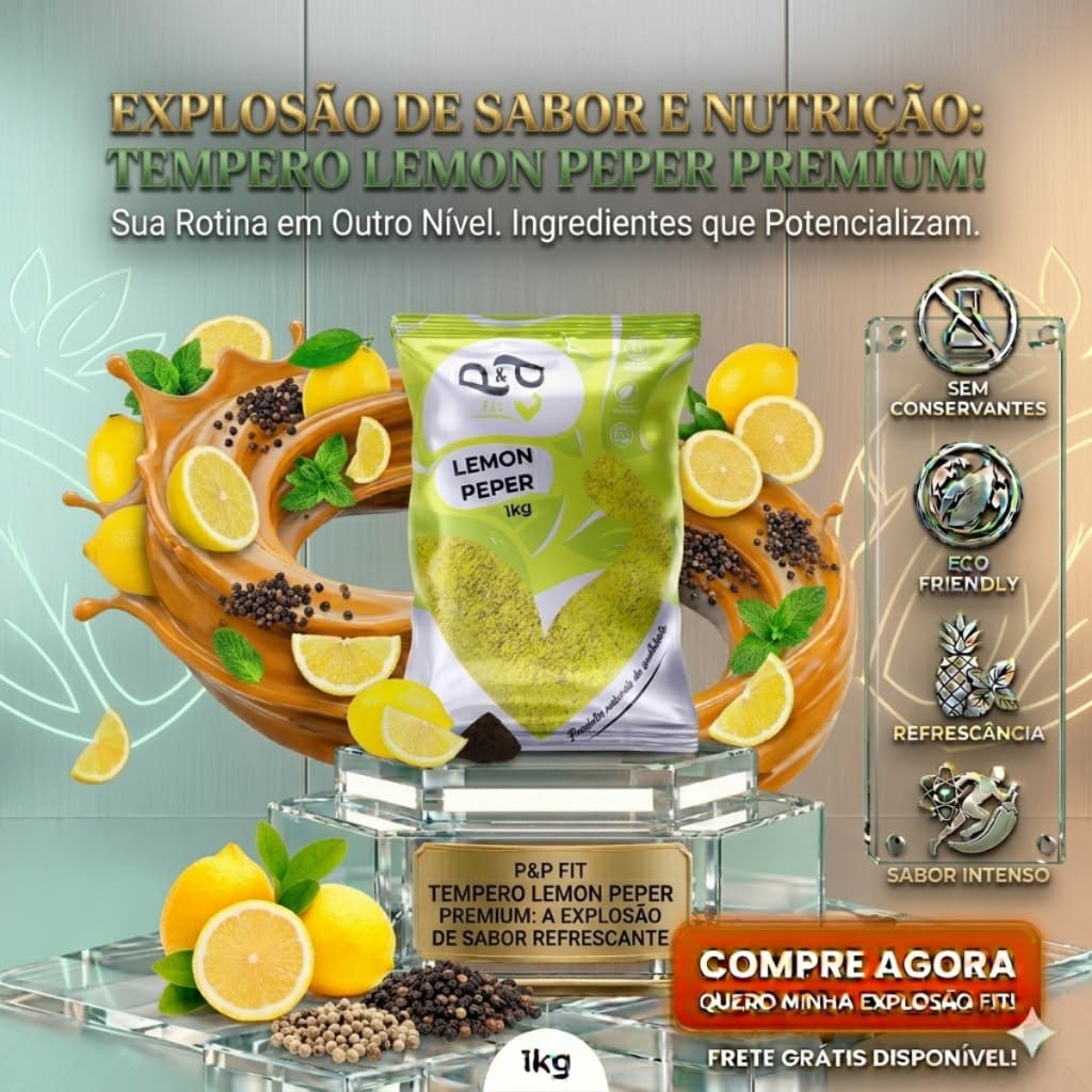 Tempero Lemon Pepper – Sabor Cítrico e Picante | Ideal para Carnes, Peixes e Saladas