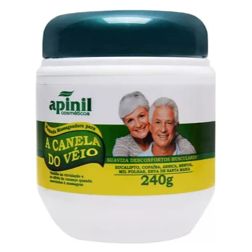 Canela de Velho Pomada Massageadora Refrescante e Alívia Dores Musculares - 240g
