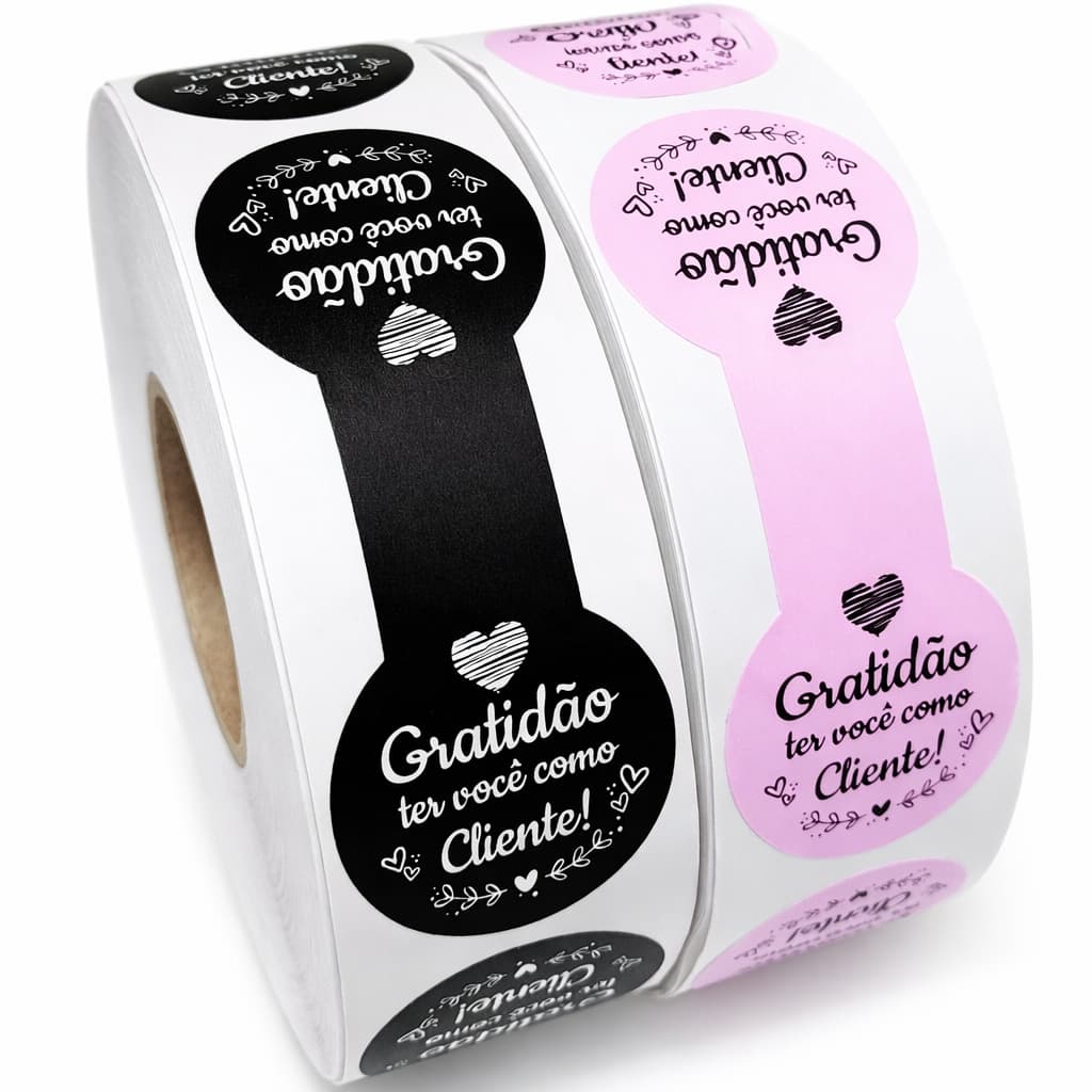 250 Lacres Adesivos P Sacos e Sacolas Gratidão ter você como Cliente Entregas Delivery Medida 8x3cm