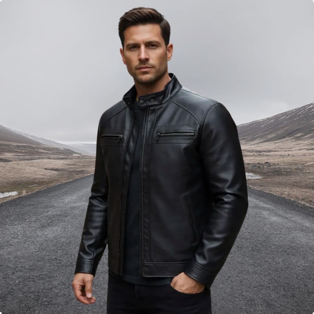 Jaqueta De Couro Masculino Slim Resistente Frio Inverno
