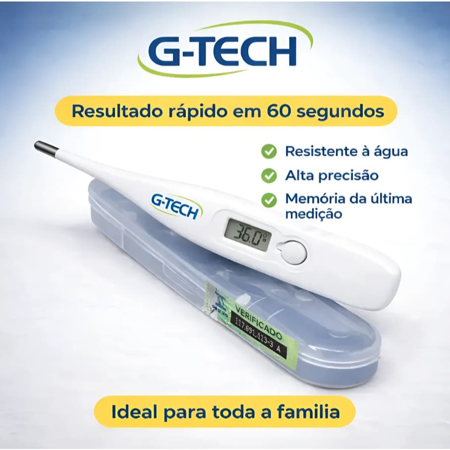 Termômetro Thgt1027b Clínico Digital Branco G-tech Branco