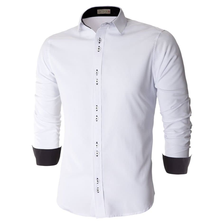 Camisa Social Masculina Slim Fit Manga Longa Não Amassa Algodão Confortável Camisa Social Slim Branca Preta Azul Marinho