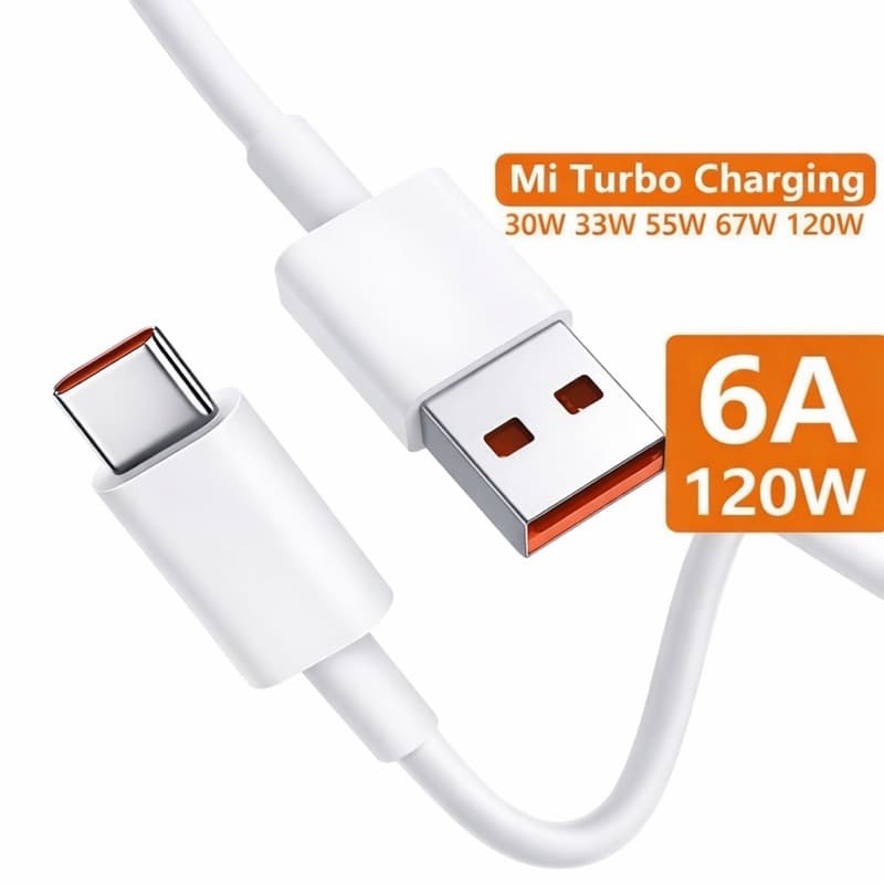 Cabo 6A USB Tipo-C | Carregamento Rápido e Dados