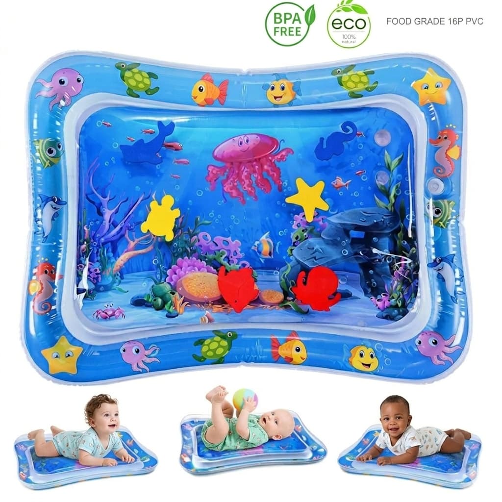Tapete de Água Inflável para Bebê Sensorial Coordenação Motora Brinquedo Educativo Tummy Time Interativo