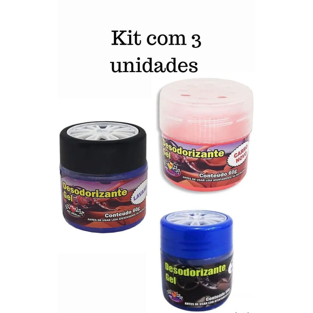Kit 3 Aromatizante Automotivo Gel Cheirinho de Carro Longa Duração Perfume Veicular Tutti Frutti Carro Novo Talco 🍓 e 🪻