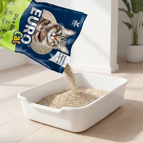 Pacote de granulado de  Areia 4 kilos Sanitária Higiênica Gato Pet limpo  azul euro cat alta absorção