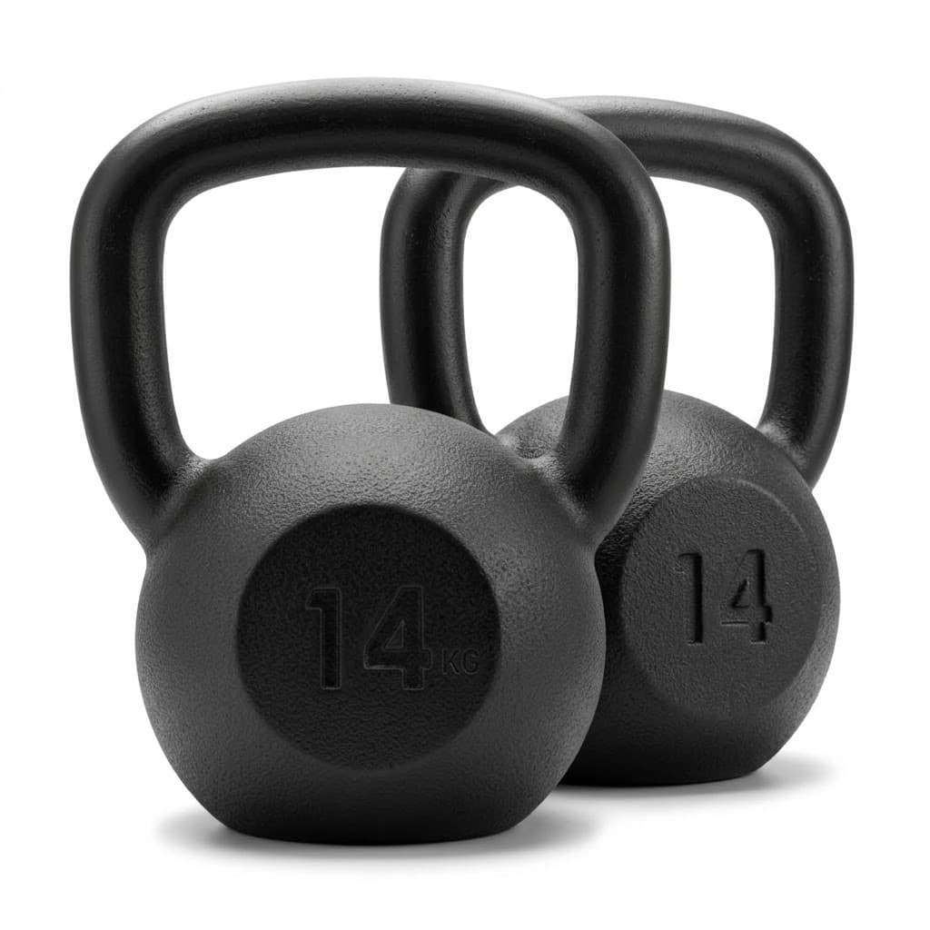 KIT 2 KETTLEBELLS 14KG PARA MUSCULAÇÃO ACADEMIA TREINO CASA FITNESS FUNCIONAL CROSSFIT RESISTENTE GYM PRO