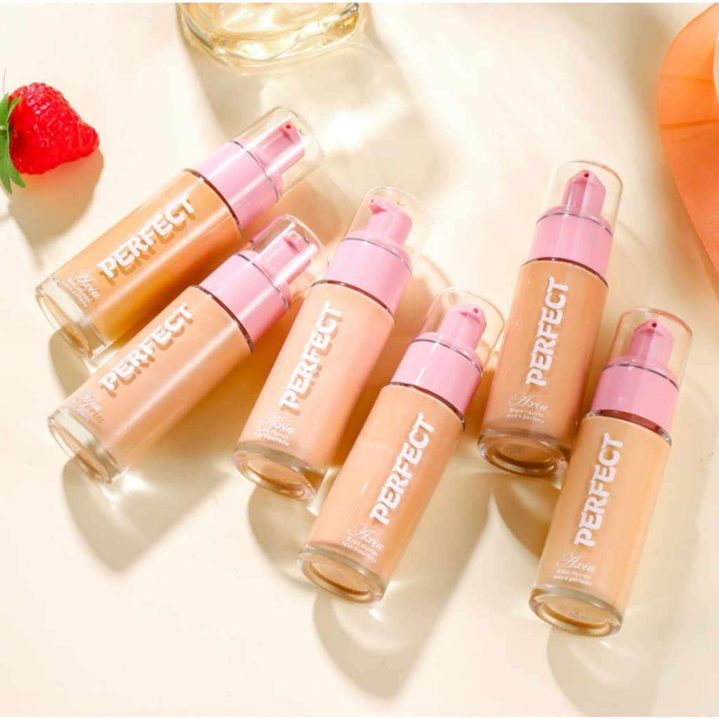 AXIU Base Perfect Skin Líquida Hidratante Alta Cobertura Natural Oil Free Longa Duração
