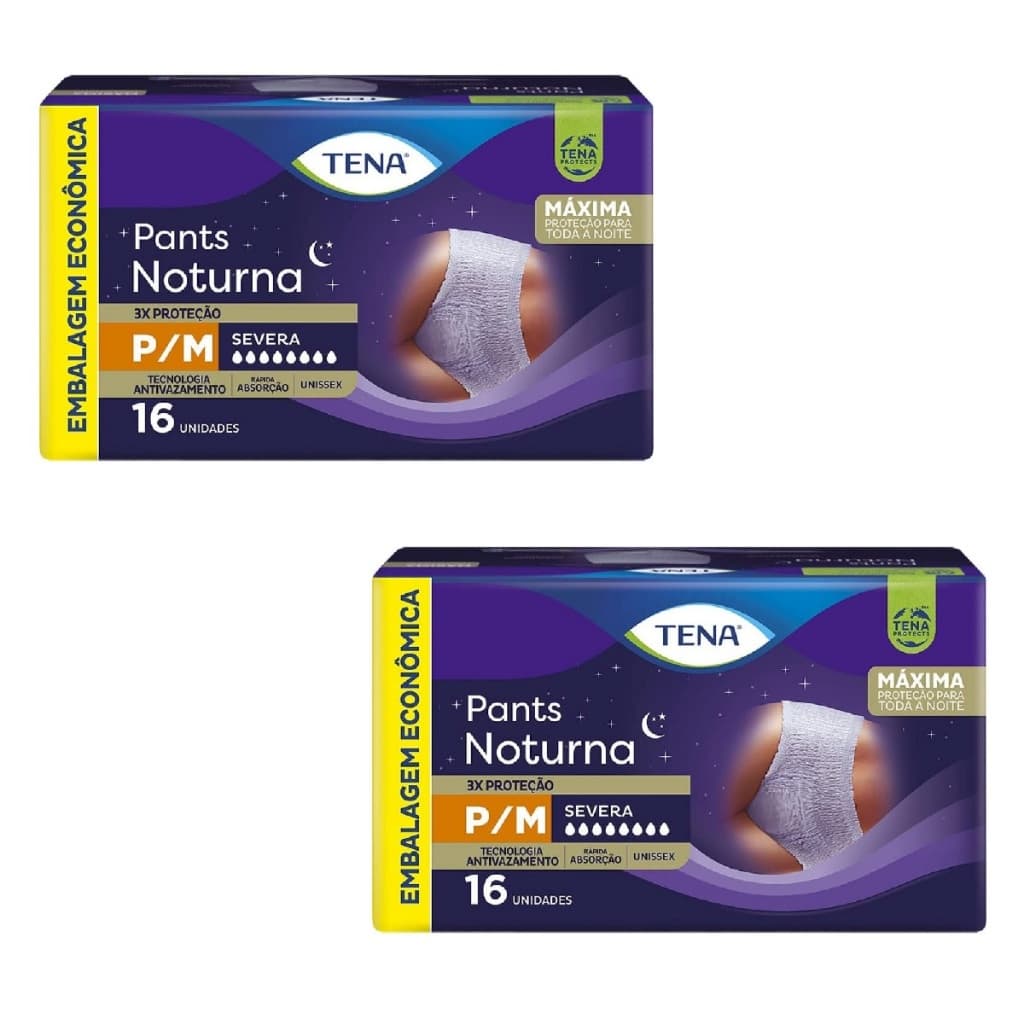 Kit 2ptes Roupa Íntima Tena Pants Noturna P/M 16un - Total 32un AB.2