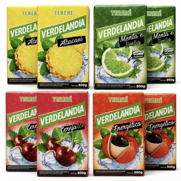 Erva Mate Terere Verdelândia Mate Gelado 500g Abacaxi/Limão/Menta Limão/Energético/Cereja Ice