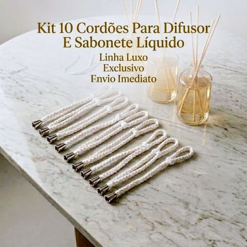 Pingentes cordão para difusor e saboneteira em crochê Barbante 8.