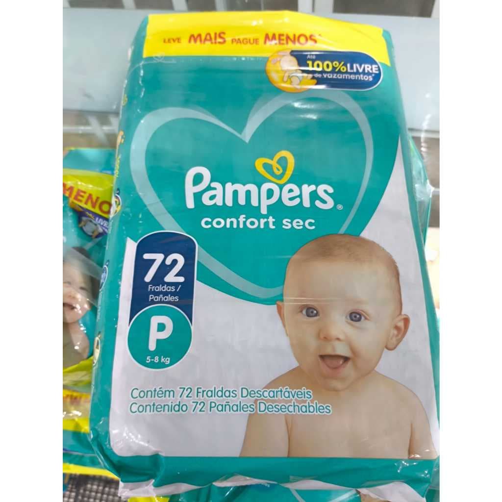 kits de 30 Dias 60 Dias 120 Dias  Fralda Pampers Confort Sec P 72 Unidades Original Promoção
